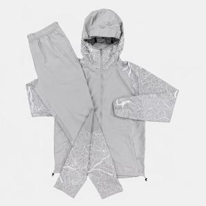 Lightweight Acid Wash <b>Men's</b> Two-Piece Tracksuit Set Breathable Hooded Windbreaker Jacket Full-Length Trousers Drawstring Closure - Product Image 5
