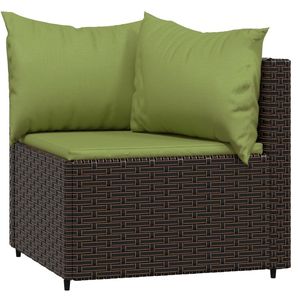 Ensemble de salon de jardin marron avec coussins verts - Product Image 4