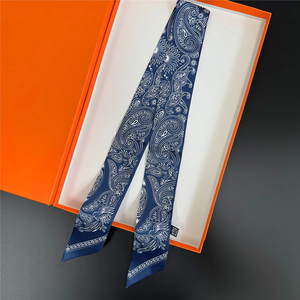 ผ้าพันคอไหมพิมพ์ลายแคชเมียร์แบบใหม่ ผ้าคาดผมริบบิ้น ผ้าพันคอผ้าทวิล ผ้าคาดผมยาว สร้อยคอ ผ้าพันคอเส้นเล็ก ของตกแต่งกระเป๋า - Product Image 3