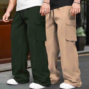 Pantalones de Trabajo Cargo Negros para Hombre, de Algodón Elástico, Reforzados con Doble Rodilla, para Carpintero - Product Image 4