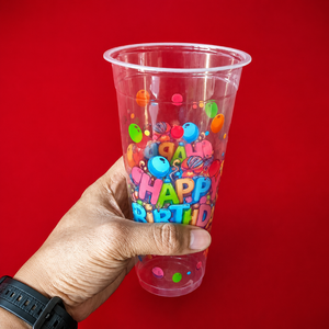 Vaso de plástico PP de polipropileno de 22 oz con impresión personalizada, tamaño alto natural para fiestas de cumpleaños, hecho en Indonesia - Product Image 2