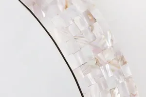 Bulk Order Commercial Grade Square <b>Tile</b> Shell Mosaic <b>Wall</b> Hanging Decor Round Mother Of Pearl <b>Mirror</b> Factory - Product Image 4