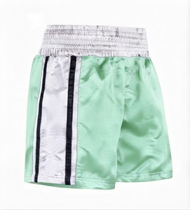 Shorts de boxe pour hommes, couleur unie, rayures, taille élastique, 100% polyester, respirant, vêtements de sport, prix de gros - Product Image 4