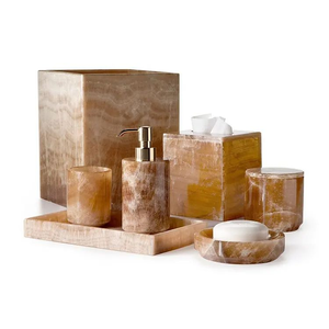 Ensemble de distributeur de savon de salle de bain en résine luxueuse, kit complet pour salle de bain - Product Image 5