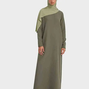 Vestidos Abaya para Mujer, Hijab, Elegantes, Moda Musulmana, Cuello Cuadrado, Casuales, Holgados, Plisados, Tallas Grandes, Largos hasta el Suelo, Transpirables - Product Image 3