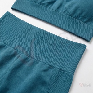 Conjunto de Yoga de 2 Piezas para Mujer, Top Corto con Espalda Cruzada y Cuello Redondo, Leggings Largos de Cintura Alta, Color Sólido, Ropa Deportiva - Product Image 5