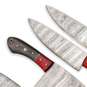 Premium Damascus Steel Chef Knife Set with Leather Cover Stylish <b>Kitchen</b> Knife Collection for Home <b>Kitchen</b> and Gift Giving - Product Image 2