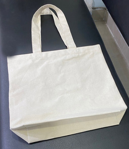 Bolsas Ecológicas Personalizadas Estilo Bohemio, Bolsa de Compras de Lona con Asas de Algodón, Color Sólido, Decoración con Letras, 38x42x15 cm - Product Image 2