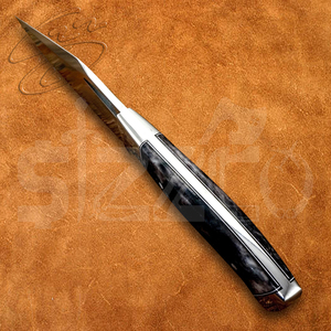 มีดทำมือ OEM แบบกำหนดเอง เหล็ก D2 สำหรับล่าสัตว์ ด้ามจับทำจากกระดูก ใบมีดแบบ Fixed Blade สำหรับตั้งแคมป์ กิจกรรมกลางแจ้ง และพกพาประจำวัน พร้อมปลอกหนัง ของขวัญ - Product Image 5