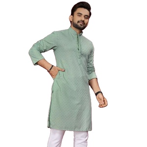 Pesado bordado Trabajo Algodón Rayón con Lentejuelas Colección Hombre - Product Image 3