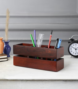 Wood Pen Holder functional <b>Dedicated</b> Desktop Storage Pen Holder Custom Made Logo Wood Pencil Holder - Product Image 1