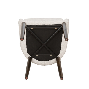 Chaise de salle à manger rembourrée moderne avec pieds en bois, tissu microfibre blanc, design contemporain, mobilier pour la maison - Product Image 3