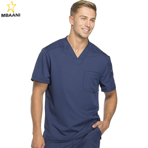 <b>Scrubs</b> for Men Athletic-Inspired V-Neck Chest Pocket <b>Scrub</b> <b>Top</b> with Four-Way Stretch & Moisture Wicking - Product Image 5