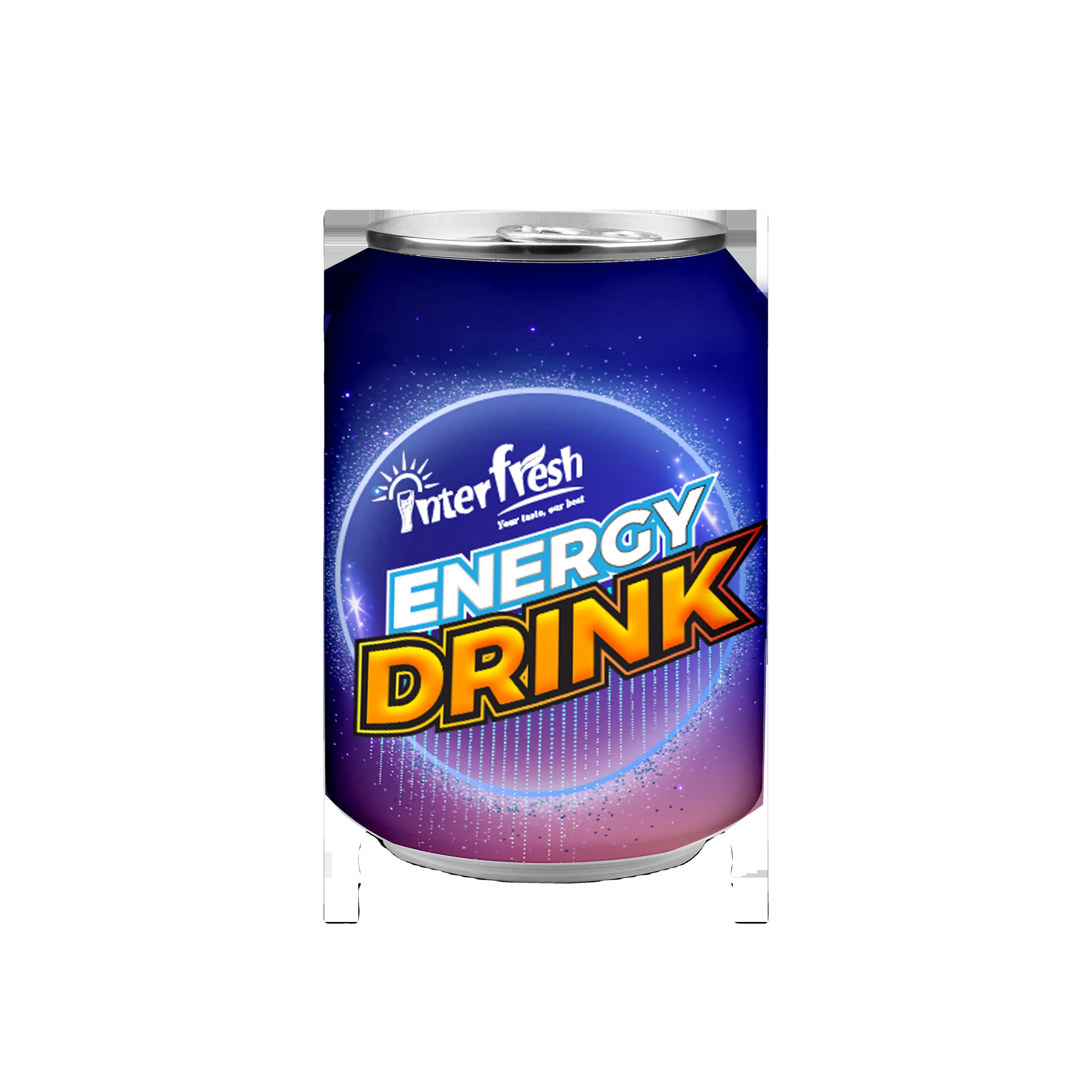 Enerji içeceği şekersiz toplu toptan enerji içeceği fabrika fiyatı vietnam'dan popüler 250ml OEM özel etiket