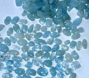 Cabochon de pierres précieuses aigue-marine du Brésil naturel pierre précieuse en vrac semi-précieuse pour la fabrication de bijoux produit en vrac personnaliser la forme - Product Image 2
