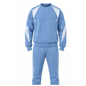 Conjunto Deportivo Unisex Azul con Bloques de Color, Ecológico, de Invierno, con Media Cremallera, Manga Corta, Casual, con Bolsillos Laterales y Cordón Ajustable - Product Image 3