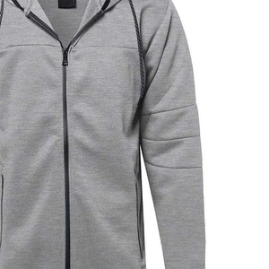 Men's Hooded Zip-Up Sweatshirt Regular Fit Solid Color Casual French Terry 100% Polyester Cotton Breathable Autumn Wear <b>Hoodies</b> - Product Image 4