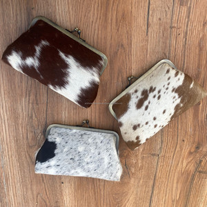 Nouvel arrivage de cheveux à motif occidental sur peau de vache en cuir porte-monnaie pochette élégante pochette portefeuille pochette en cuir - Product Image 4