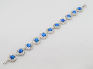 Vintage Blue Opal Bracelet Sterling <b>Silver</b> Natural Gemstone Bracelet Elegant Jewelry Gift For Women - Product Image 4