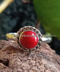 925เครื่องประดับปะการังทำด้วยมือเงินสเตอร์ลิงเครื่องประดับหินอัญมณีคุณภาพสูงของขวัญแหวนสัญญาสำหรับเธอ - Product Image 6