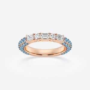 Diamond Eternity Band Ring Baguette Cut Pave Setting Women's Classic Fine Jewelry - Product Image 4