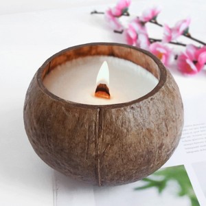 Vela de coco con concha de cera natural, velas perfumadas relajantes, decoración para el hogar personalizable hecha a mano, venta al por mayor - Product Image 5