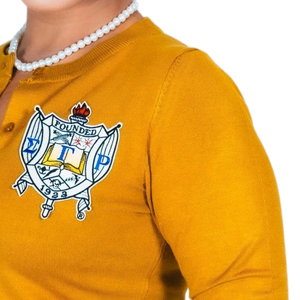Ladies SGRho Pearled Button Knit <b>Cardigan</b> Personalized Logo Embroidery Classic Button Front Sweater Elegant Women's Fashion - Product Image 5