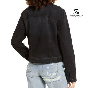 Chaqueta Vaquera Vintage para Mujer, Diseño Cortavientos, Proveedor ODM para Colecciones de Ropa de Otoño y Marcas de Ropa de Marca Privada - Product Image 2