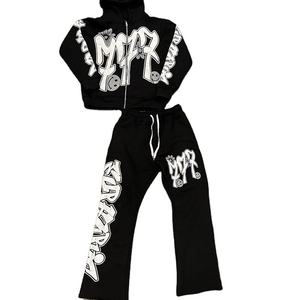 Chándal con Capucha Blanco Unisex de Manga Larga para Uso Casual en Invierno, Poliéster de Peso Medio, Corte Holgado, Estampado de Letra P, Estilo Urbano - Product Image 3
