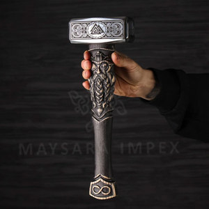 Unique Handmade Viking Thor Hammer High Carbon Steel Hickory Engraved Wood Shaft Roofing Nail Hammer DIY OEM - Product Image 4