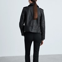 Jaket Kulit Asli Wanita Modern Kasual Resleting Mantel Fashion Warna Ukuran Sesuai Pesanan