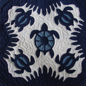 Beautiful <b>Handmade</b> 100% Cotton Hawaiian <b>Quilts</b> Embroidered Turtle Pattern Eco-Friendly Vintage Style for Home Hotel Decoration - Product Image 5