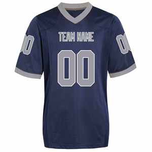 Maillots de football américain personnalisés en polyester respirant, grande taille, unisexe, haute qualité, manches courtes, maillot d'équipe - Product Image 2