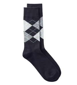Chaussettes d'équipage habillées en coton peigné avec motifs triangulaires géométriques Chaussettes d'affaires respirantes douces avec logo personnalisé pour hommes ODM - Product Image 1