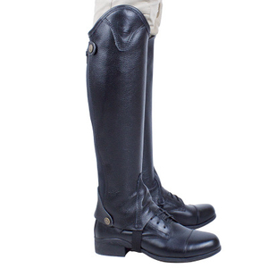 Bottes d'équitation de qualité supérieure pour femmes et hommes, imperméables, en cuir véritable, longues, pour l'entraînement et la compétition équestre - Product Image 2