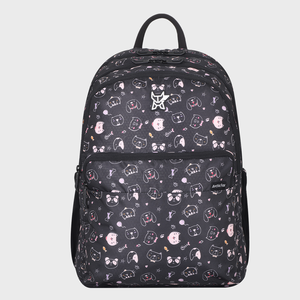 Sac à dos scolaire Arctic Fox Kitty noir pour garçons et filles - Product Image 1