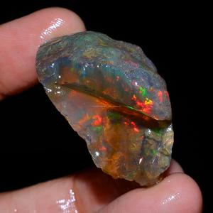 Lote de 4 piezas de ópalo etíope Welo Fire, 100% natural, de primera calidad, en bruto, para la elaboración de joyas. - Product Image 2