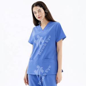 Conjunto de uniformes médicos de hospital de color blanco al por mayor, conjunto de uniformes médicos personalizados para mujer, pantalones deportivos elásticos informales a la moda, conjuntos de uniformes de enfermería - Product Image 3