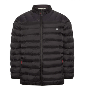 Men's Black Down Puffer Jacket Stand Collar Zipper Closure Windproof Casual Winter Coat Regular Fit Polyester Shell - Product Image 3