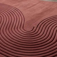 Moderner Roter Abstrakter Teppich Unregelmäßige Form Handgetufteter Teppich 3D-Textur Minimalistischer Designer-Teppich für Wohnzimmer Schlafzimmer Dekoration