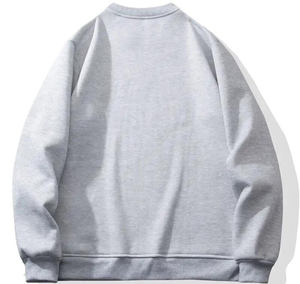 Men's Casual Winter Warm Fleece Pullover Jumpers Crew Neck Sweat Shirts with Embroidered Plain Dyes Top Casual Fashion Wear - Product Image 2