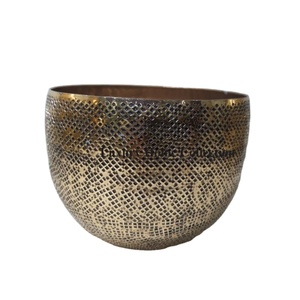 กระถางและเครื่องปลูกต้นไม้ขนาดใหญ่รูปทรงกลมชุบทองดีไซน์เนอร์สินค้าใหม่ล่าสุดอุปกรณ์ทำสวนจากอินเดีย - Product Image 1