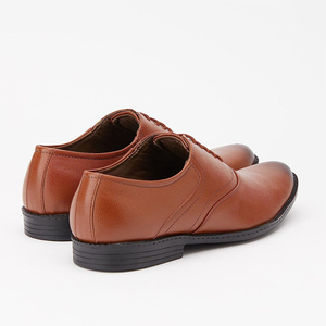 Chaussures habillées Oxford en cuir marron à bout pointu et lacets pour hommes – Idéales pour le bureau, couleur unie, toutes saisons - Product Image 3