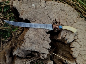 Custom Pattern Steel Fillet <b>Knife</b> Handmade Curved Blade <b>Knife</b> Premium Resin Wood <b>Handle</b> Fishing Processing <b>Knife</b> OEM ODM - Product Image 6