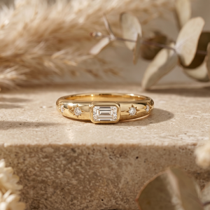 แหวนเพชรทรงเหลี่ยมมรกต 1.50 กะรัต ตัวเรือนทอง 14k ขายส่ง |   ประดับด้วยดวงดาวสวรรค์ |   แหวนแต่งงานแบบมินิมอลที่สวยงาม - Product Image 1