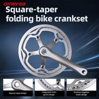Juego de Bielas Plegables de 50T con Cono Cuadrado de Aleación de Aluminio y Protector de Cadena de 170mm para Bicicletas BMX/ROAD CRUISERS, Venta al por Mayor OEM