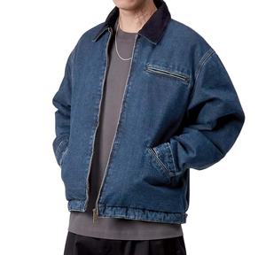 Chaqueta de trabajo vintage de algodón al por mayor con cremallera, estilo retro para hombre, para invierno, ropa de trabajo de lona personalizada - Product Image 3