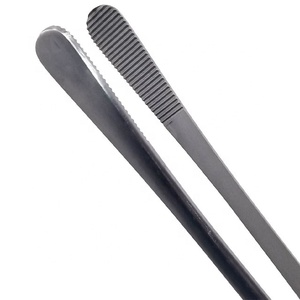 Ensemble de pinces de cuisine en acier inoxydable de 120 mm, pointes dentelées, pinces à aliments longues, manipulation des aliments, durables, lave-vaisselle, four - Product Image 2