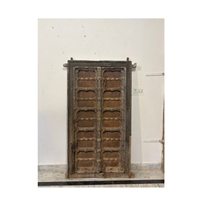 แผงประตูไม้เนื้อแข็งโบราณพร้อมกรอบแกะสลักด้วยมือ เป็นมิตรกับสิ่งแวดล้อม สำหรับห้องนอน ห้องนั่งเล่นกลางแจ้ง เฟอร์นิเจอร์บ้าน - Product Image 1