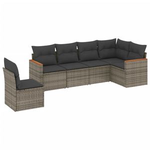 Conjunto de Sofás de Jardín de Ratán PE Gris y Acero con Recubrimiento en Polvo, Muebles de Exterior Duraderos - Product Image 2
